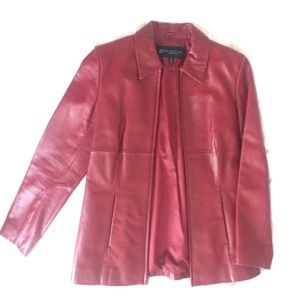 Kenneth Cole Reaction Red Leather Jacket